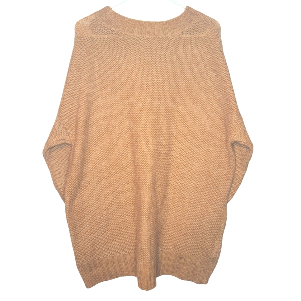 NWT Tan/Brown Aerie Cable Knit Oversized Wool Blend Sweater, Size Small - Picture 4 of 6